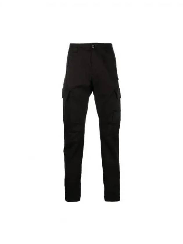 Men's Metropolis Stretch Satin Cargo Straight Pants Black - CP COMPANY - BALAAN 2