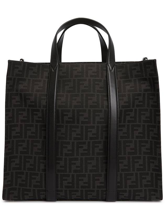 FF Jacquard Fabric Shopper Tote Bag Black - FENDI - BALAAN 5
