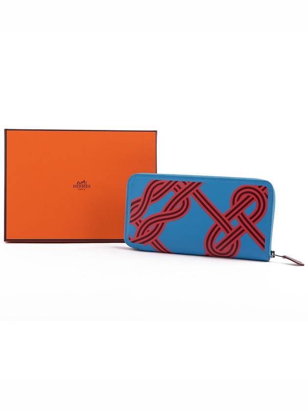 Silk'In Classic Long Wallet Blue - HERMES - BALAAN 3