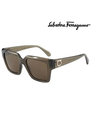 Eyewear Logo Square Acetate Sunglasses Black - SALVATORE FERRAGAMO - BALAAN 1