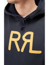 RRL Logo Print Pullover Hoodie Navy - POLO RALPH LAUREN - BALAAN 5