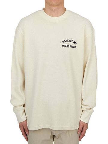 Basics Script Long Sleeve T-Shirt Ivory - CARHARTT WIP - BALAAN 1