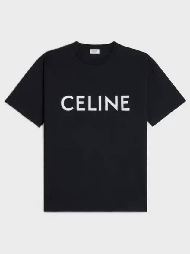 Cotton Jersey Loose Short Sleeve T-Shirt Black - CELINE - BALAAN 2