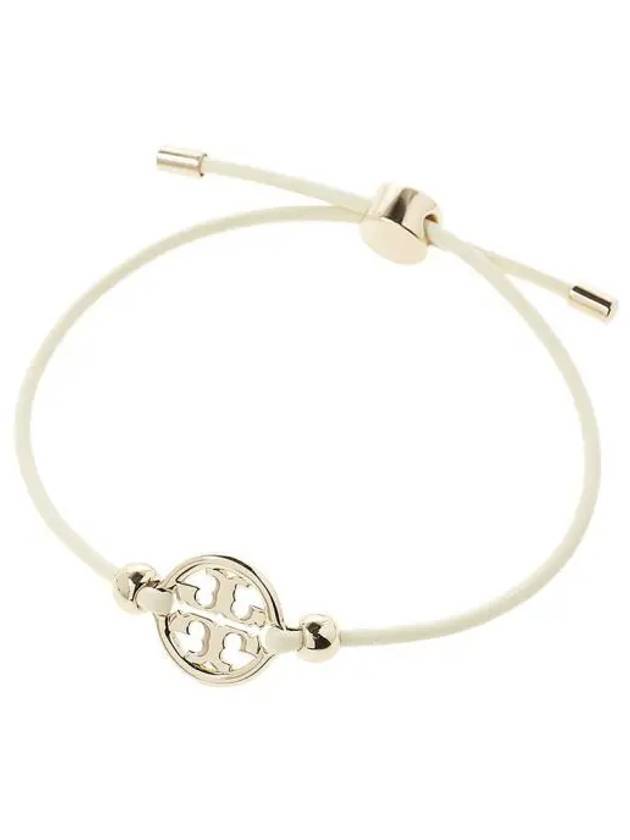 Miller Logo Charm Slider Leather Bracelet White - TORY BURCH - BALAAN 2