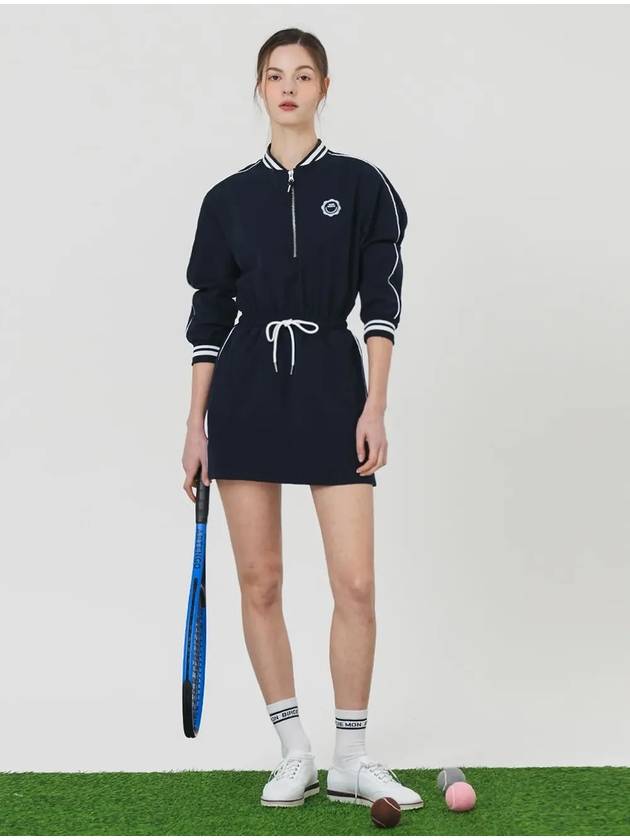 Windbreaker nylon half zip-up long sleeve dress NAVY - MONBIRDIE GOLF - BALAAN 9