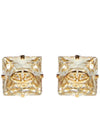 The Bold Edition V Logo Metal Crystal Earrings Gold - VALENTINO - BALAAN 2