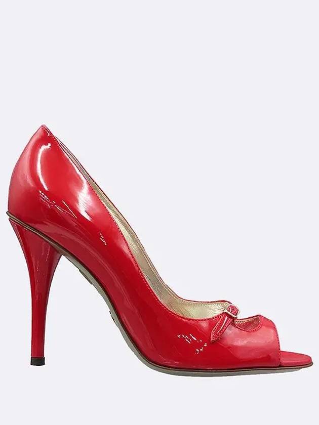 7592 Red color enamel open toe pumps women s shoes 235MM - DOLCE&GABBANA - BALAAN 4