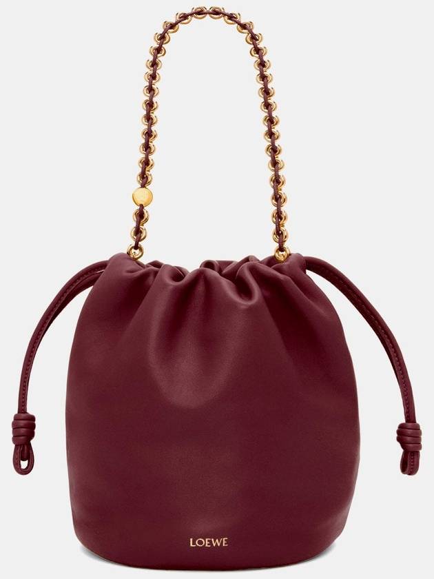 Flamenco Purmelo Nappa Lambskin Bucket Bag Dark Burgundy - LOEWE - BALAAN 3