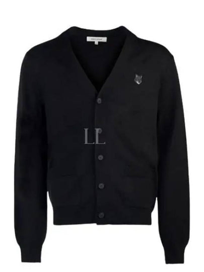 Bold Fox Head Patch Regular Cardigan Black - MAISON KITSUNE - BALAAN 2