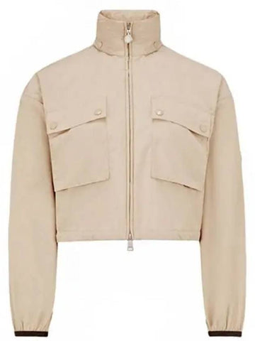 Leda hooded pocket windbreaker beige women s jacket 270389 - MONCLER - BALAAN 1