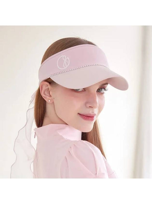 Golf Wear Pearl Line Ribbon Sun Cap Pink - J JANE - BALAAN 1