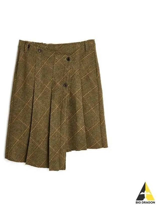 Women s Pleated Rab Wrap Skirt Brown W4224PKC - OUR LEGACY - BALAAN 1