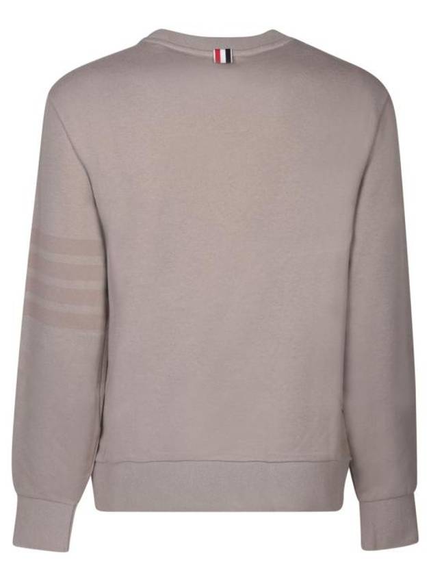 Classic Loopback Tonal 4 Bar Crewneck Knit Top Beige - THOM BROWNE - BALAAN 3