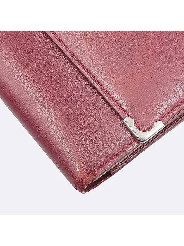 Wine leather ruby line flap long wallet - CARTIER - BALAAN 4