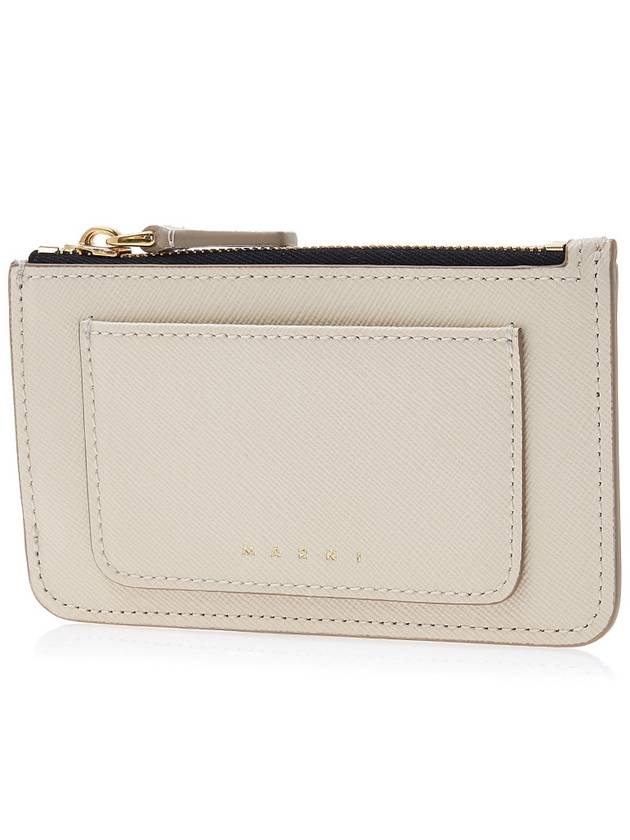 Saffiano Zipper Card Wallet White - MARNI - BALAAN 3