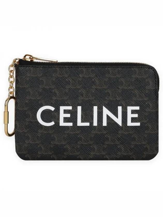 Triomphe Canvas Coin Card Wallet Black - CELINE - BALAAN 2