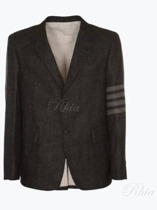 Donegal Tweed 4 Bar Single Breasted Blazer Jacket Grey - THOM BROWNE - BALAAN 2