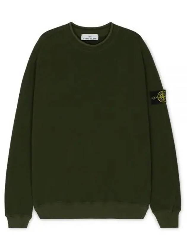 Stretch Cotton Fleece Mock Turtleneck Sweatshirt Olive Green - STONE ISLAND - BALAAN 2