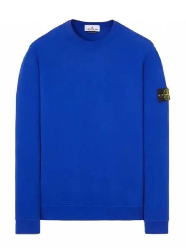 Brushed Cotton Fleece Garment Dyed Crewneck Sweatshirt Ultramarine Blue - STONE ISLAND - BALAAN 2