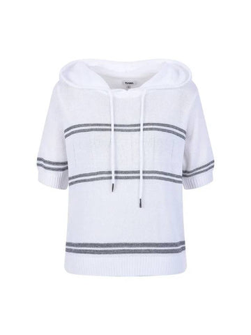 Striped hooded knit tee MK3MP335NVY - P_LABEL - BALAAN 1