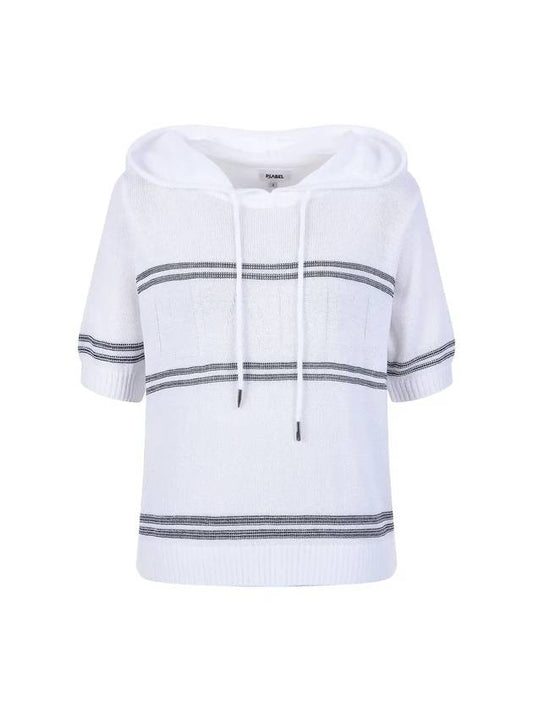 Striped hooded knit tee MK3MP335NVY - P_LABEL - BALAAN 2