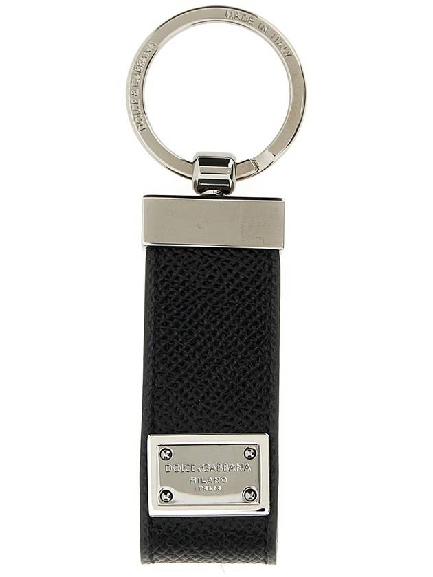 logo tag calfskin key holder black - DOLCE&GABBANA - BALAAN 2