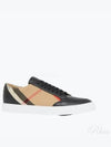 House Check Panel Leather Low Top Sneakers Black - BURBERRY - BALAAN 2