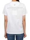 Women's Embossed Back Logo Cotton Short Sleeve T-Shirt White - WOOYOUNGMI - BALAAN 5