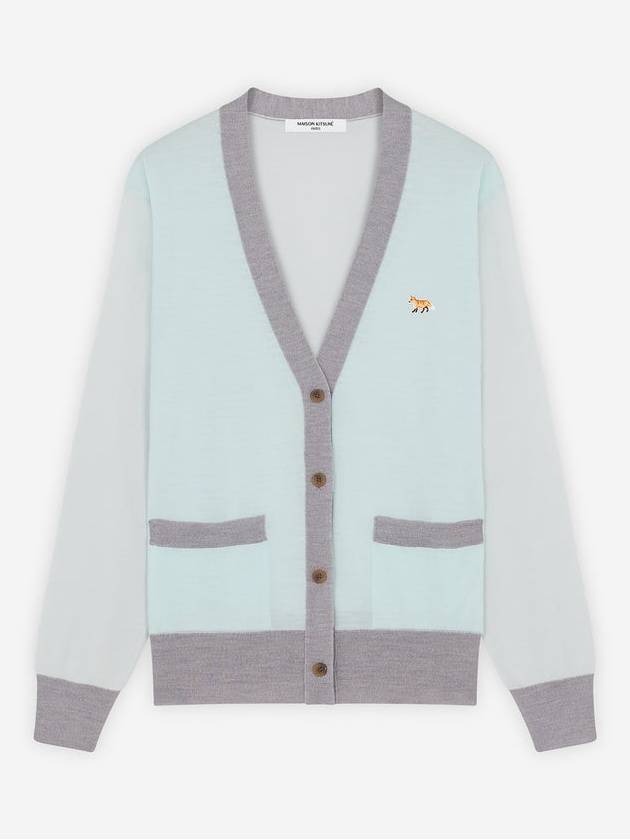 Baby Fox Patch Color Block Cardigan Peppermint - MAISON KITSUNE - BALAAN 2