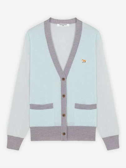 Baby Fox Patch Color Block Cardigan Peppermint - MAISON KITSUNE - BALAAN 2