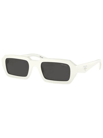 Eyewear Logo Temple Rectangular Frame Sunglasses White - PRADA - BALAAN 1