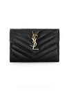 Monogram Envelope Small Half Wallet Black Gold - SAINT LAURENT - BALAAN 3