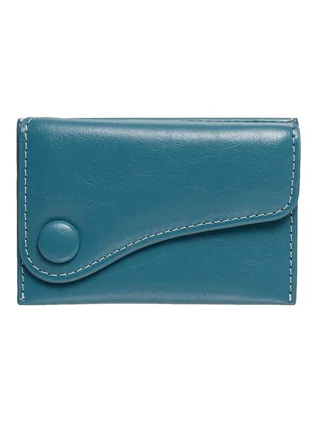 Dot Saddle Slim Mini Transportation Card Wallet Dusty Blue - LE MASQUE - BALAAN 3