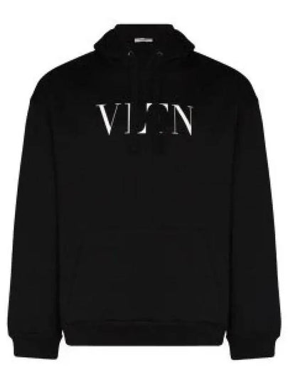 Logo Print Drawstring Hoodie Black - VALENTINO - BALAAN 2