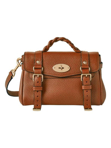 Alexa Heavy Grain Mini Tote Bag Chestnut - MULBERRY - BALAAN 1