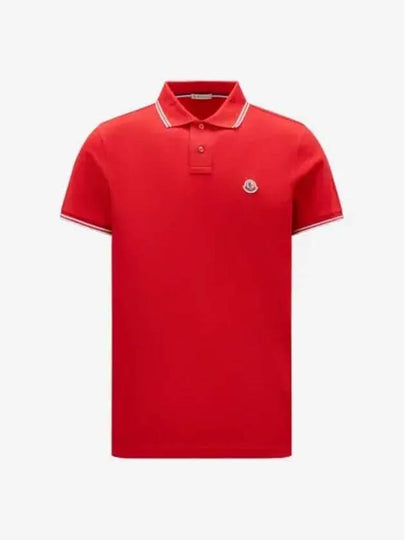 Logo Patch Short Sleeve Polo Shirt Red - MONCLER - BALAAN 2