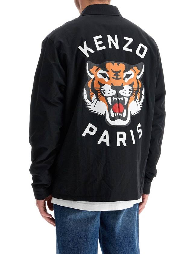 Lucky Tiger Quilted Coach Jacket Black - KENZO - BALAAN 4