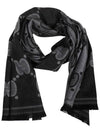 GG Wool Jacquard Scarf Grey - GUCCI - BALAAN 2