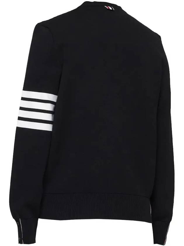 Milano Stitch 4-Bar Cardigan Black - THOM BROWNE - BALAAN 4