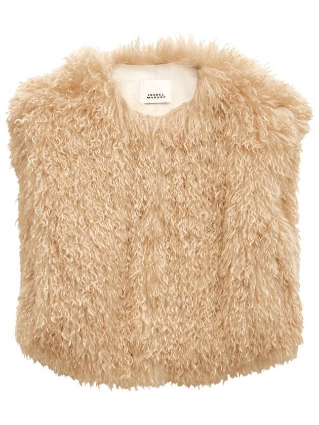 Florana Fur Vest Ecru - ISABEL MARANT - BALAAN 1