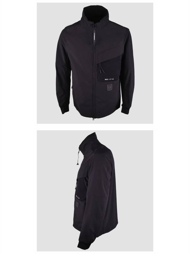 Logo Patch Shell-R Stand Collar Zip Up Jacket Black - CP COMPANY - BALAAN 5