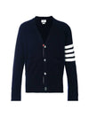 Men's Diagonal Classic Cashmere Cardigan Navy - THOM BROWNE - BALAAN 1