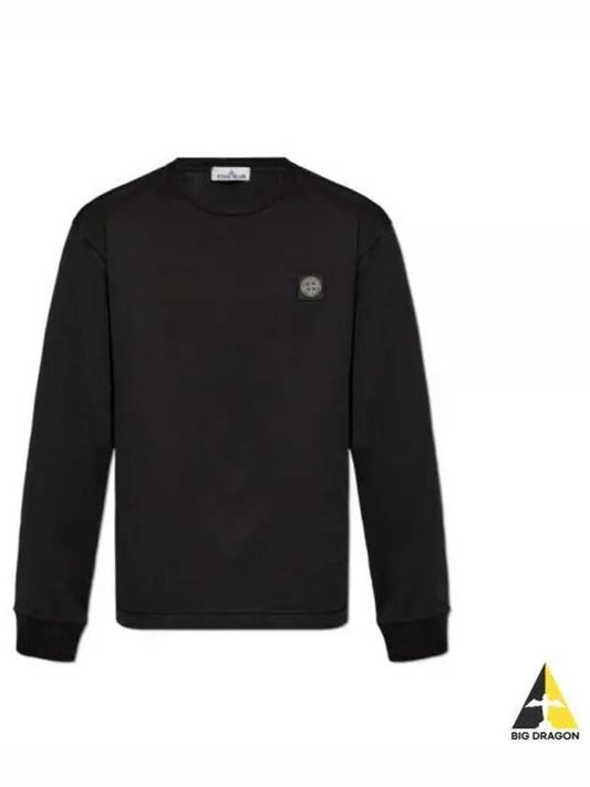 Chest Patch Long Sleeve T-Shirt Black - STONE ISLAND - BALAAN 2