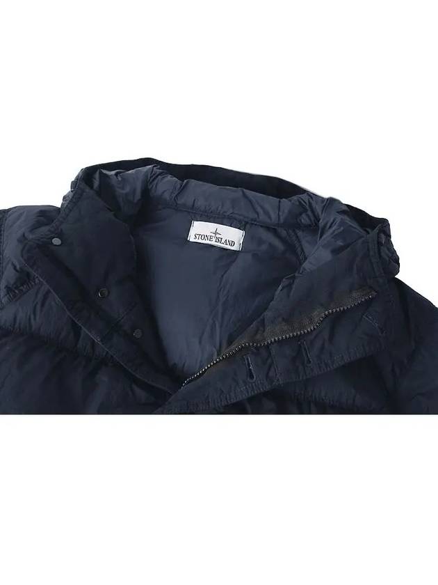 Men's Wappen Patch Crinkle Wraps Long Padding Navy - STONE ISLAND - BALAAN 4