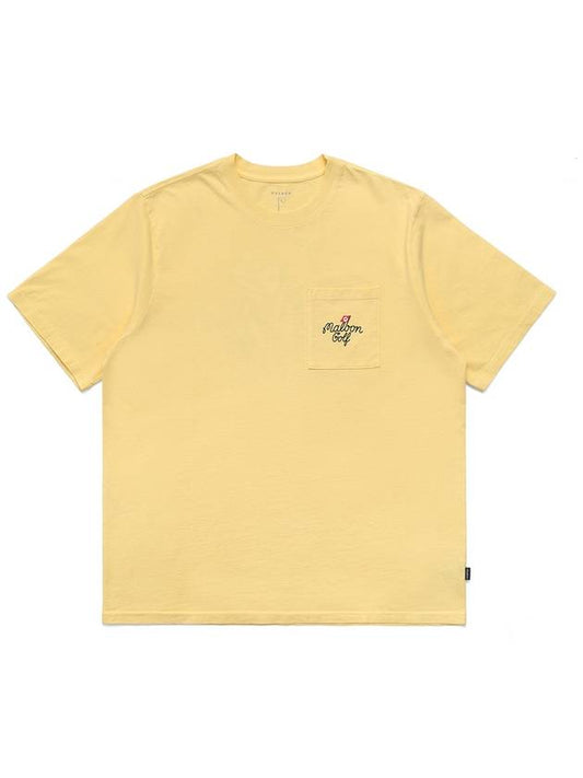 Magnolia Collection Pocket Round T Shirt LEMON YELLOW MAN - MALBON GOLF - BALAAN 2