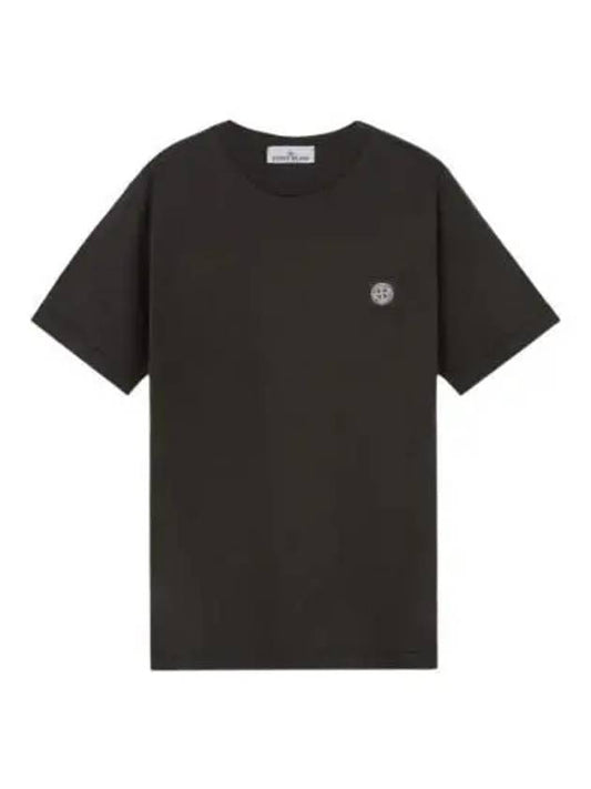 Logo Patch Short Sleeve T-Shirt Black - STONE ISLAND - BALAAN 2