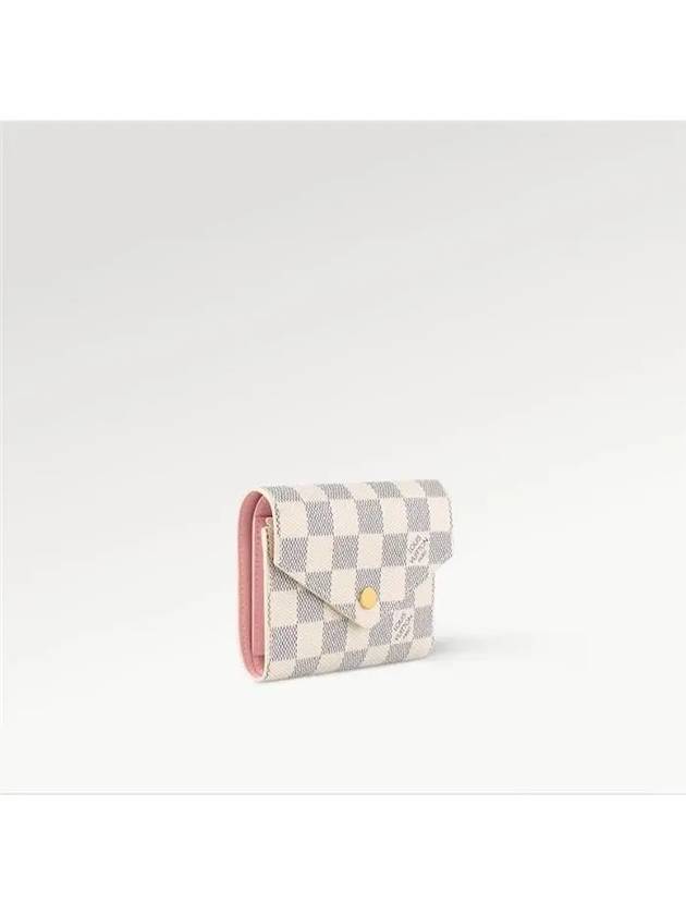 Victorine Damier Azur Canvas Half Wallet Beige Pink - LOUIS VUITTON - BALAAN 4