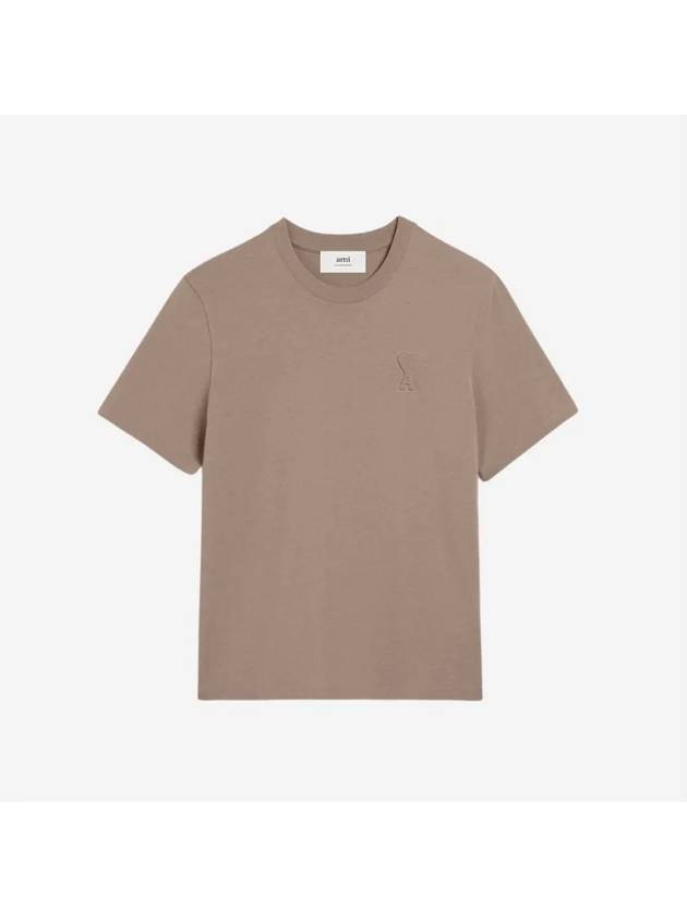 Small Heart Logo Short Sleeve T-Shirt Brown - AMI - BALAAN 2