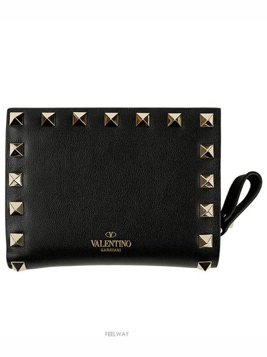 Small Size Rockstud Half Wallet Black - VALENTINO - BALAAN 2