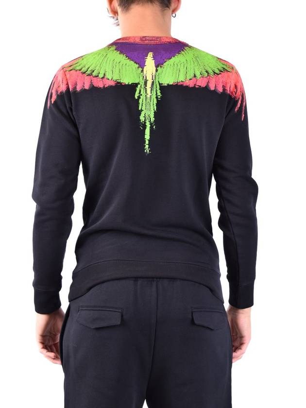 Camo Wing Print Cotton Sweatshirt Black - MARCELO BURLON - BALAAN 5